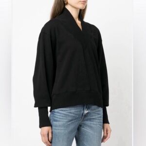 Agolde Sweatshirt Sweater Black Cotton Klara V Neck Minimalist Classic M